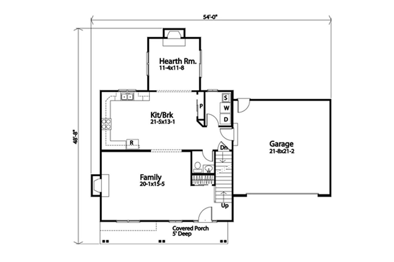Traditional House Plan - 39457 - 1st Floor Plan