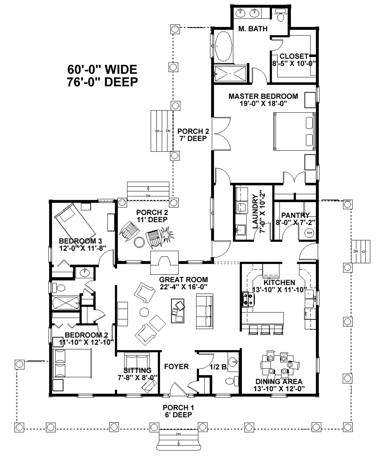 Country House Plan - 39505 - 1st Floor Plan
