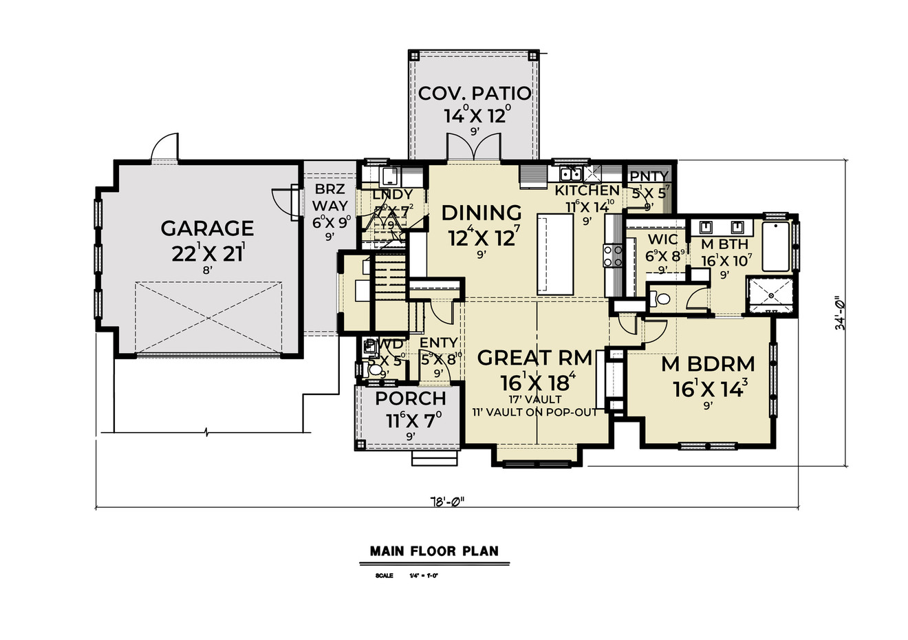 Farmhouse House Plan - 39790 - 1st Floor Plan