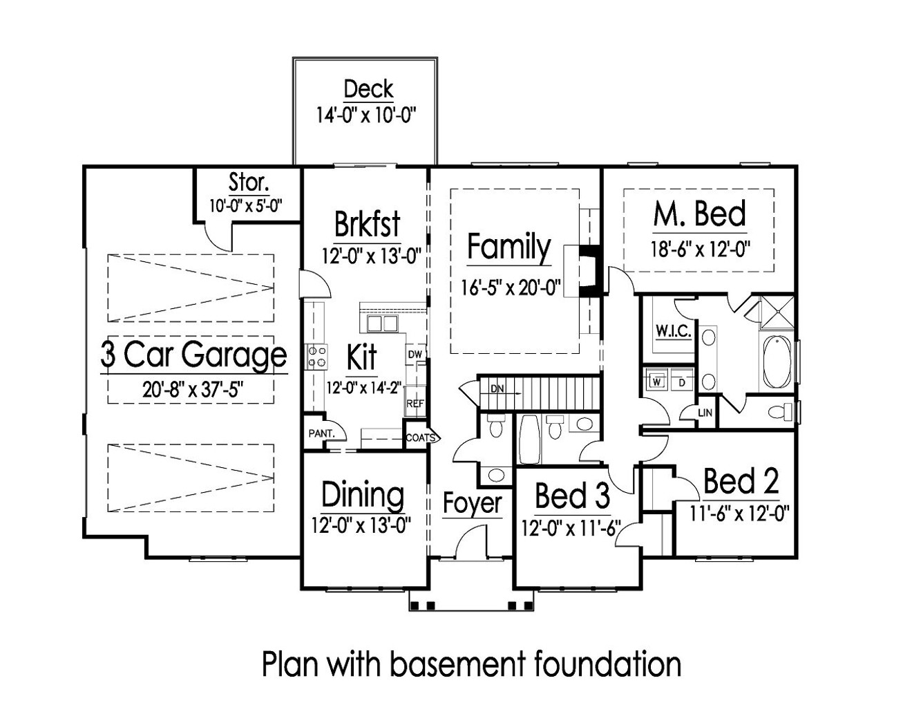 Traditional House Plan - 39843 - 1st Floor Plan