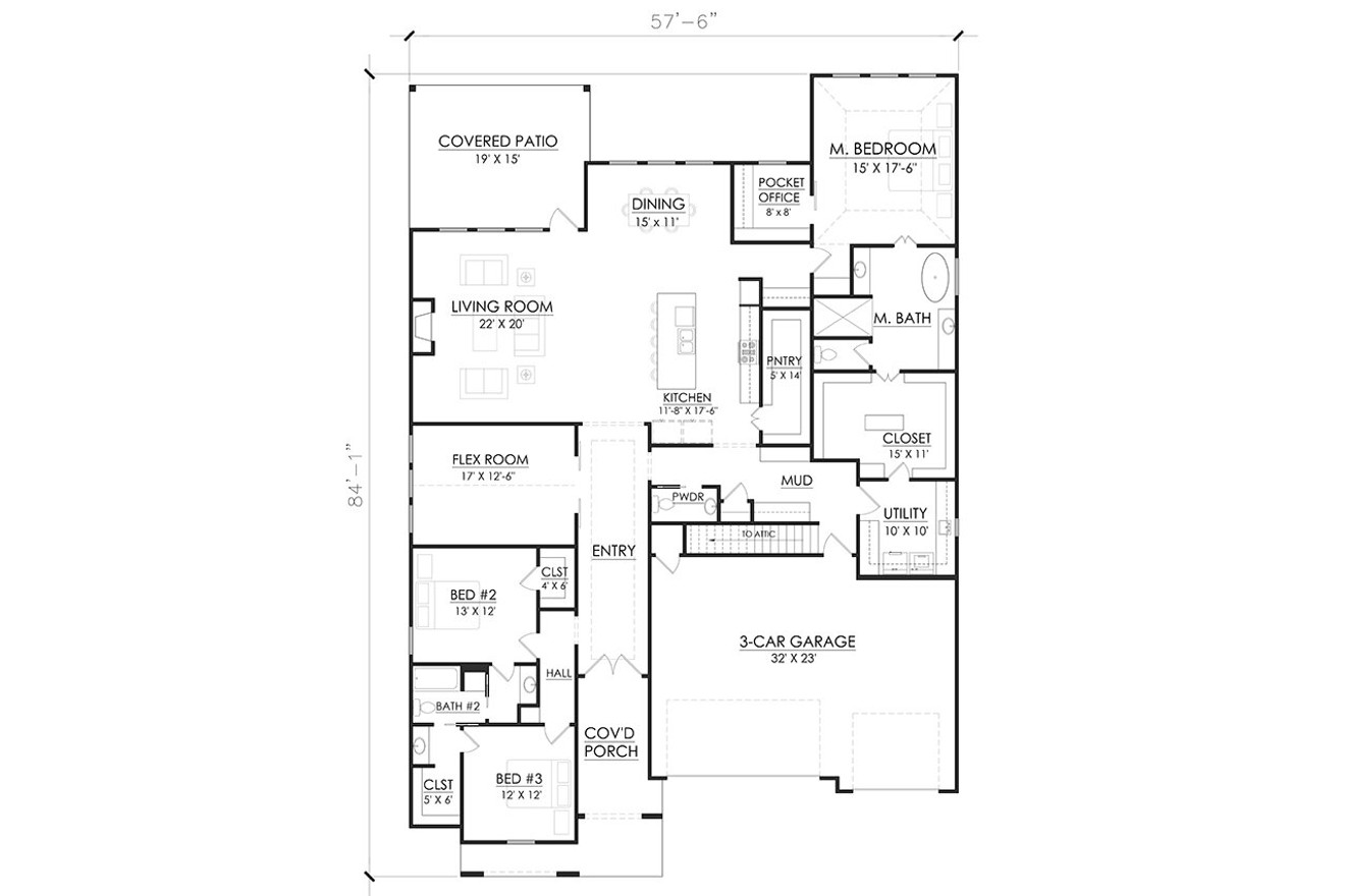 Modern House Plan - Avondale 39933 - 1st Floor Plan