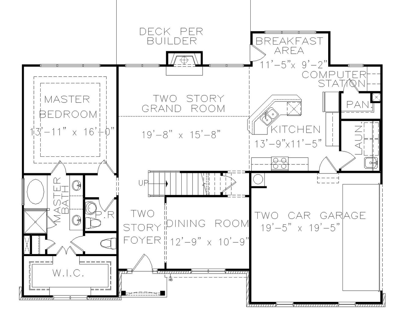Traditional House Plan - Bristol A 40002 - 1st Floor Plan