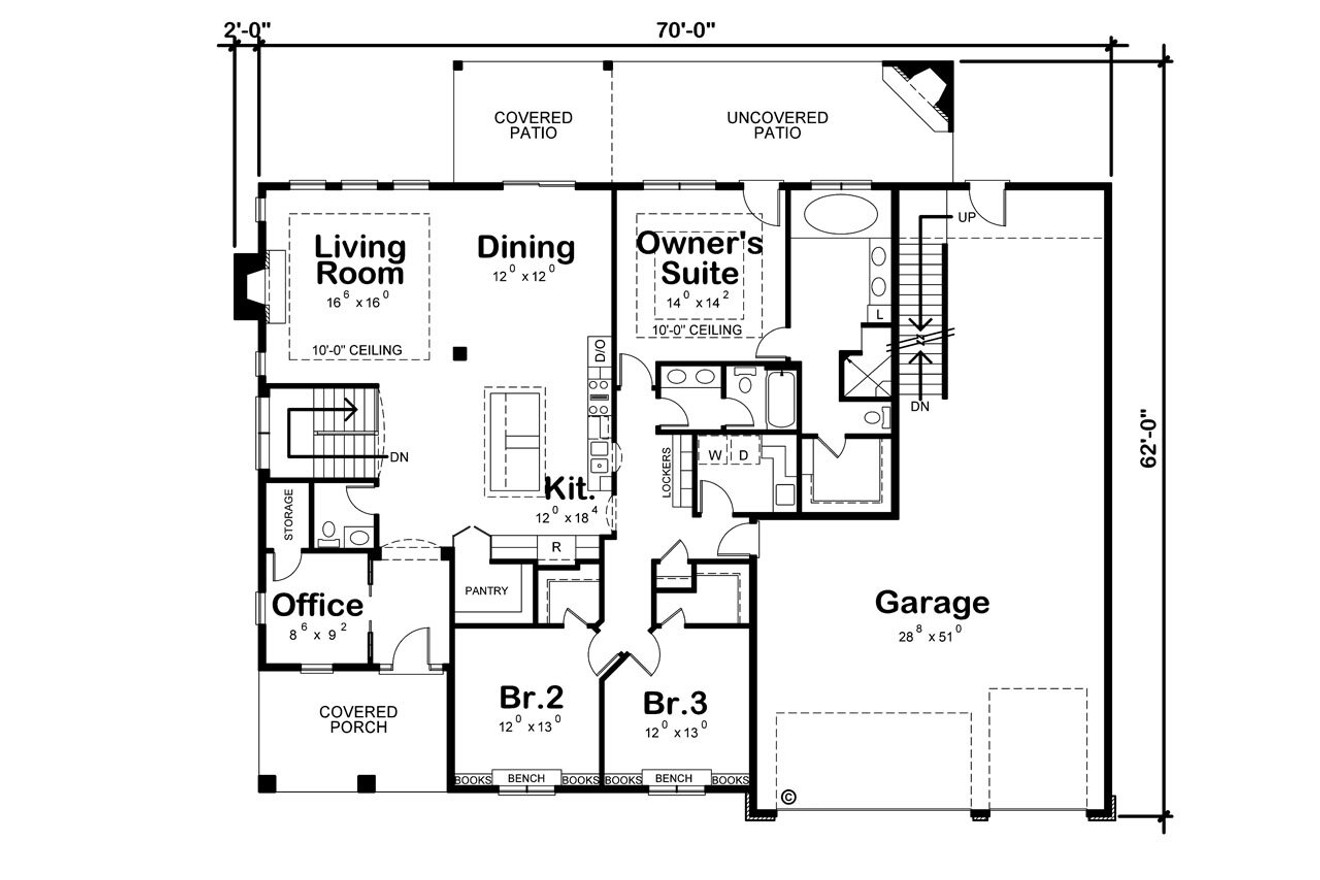 Traditional House Plan - Derrick Falls 40025 - 1st Floor Plan