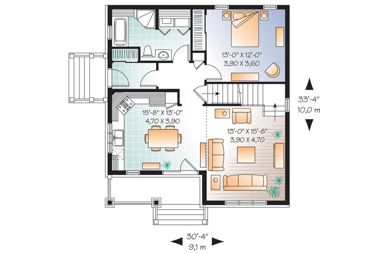Country House Plan - Minuet 40027 - 1st Floor Plan