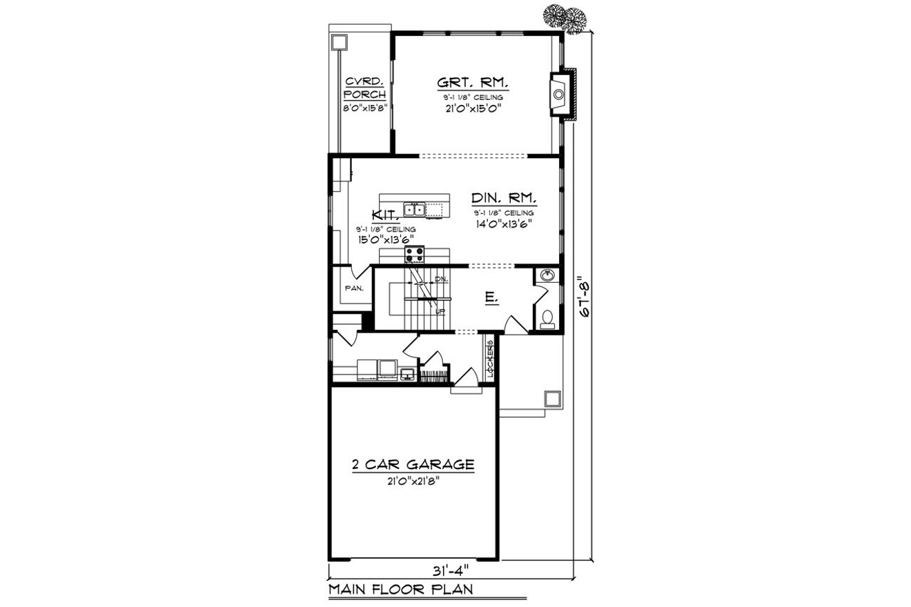 Craftsman House Plan - 40111 - 1st Floor Plan