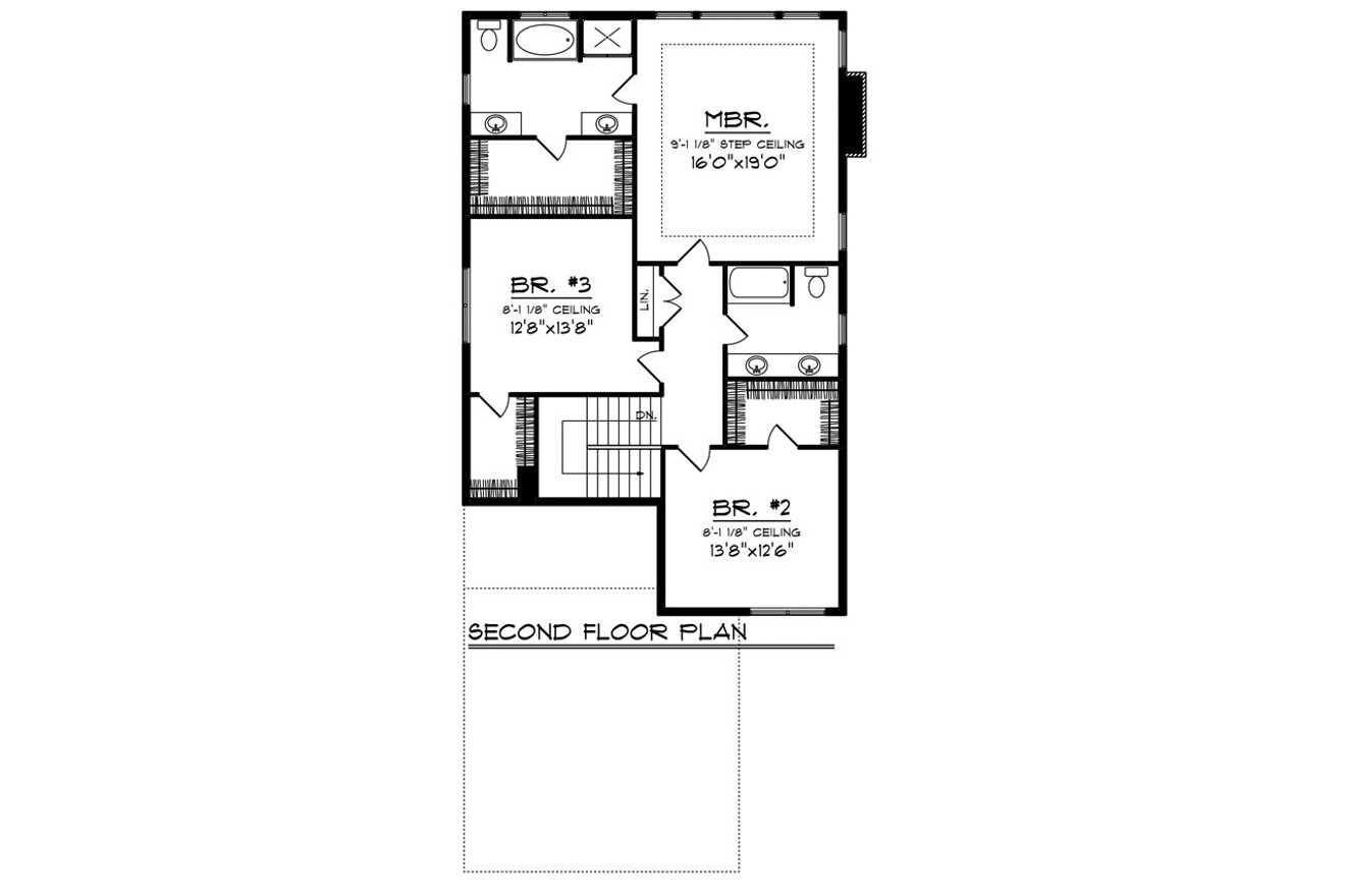 Secondary Image - Craftsman House Plan - 40111 - 2nd Floor Plan