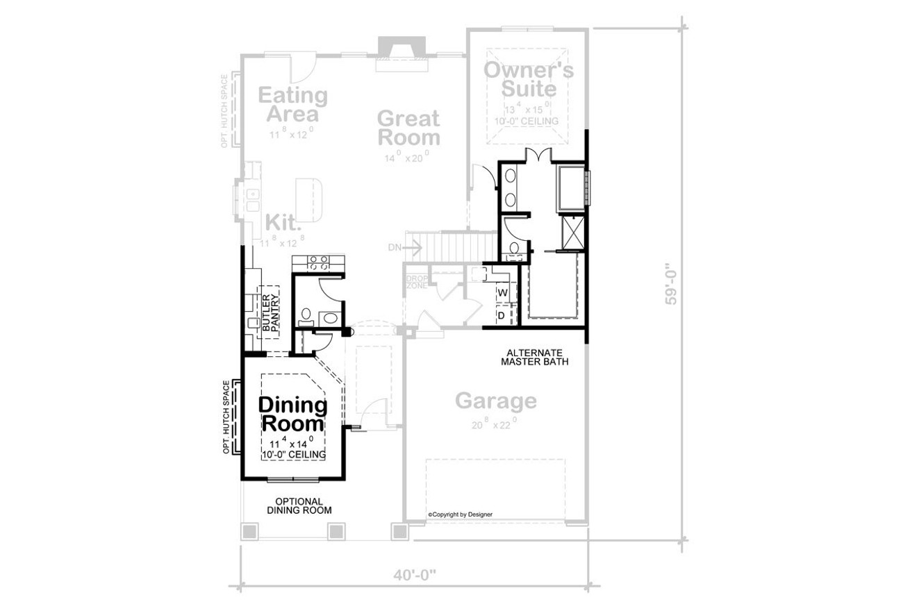 Cottage House Plan - Telluride Grove 40209 - Optional Floor Plan