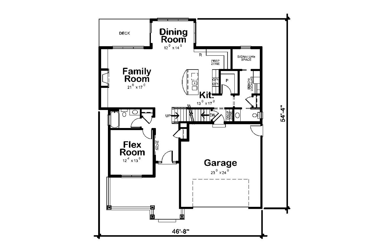 Craftsman House Plan - Porsha 40212 - 1st Floor Plan