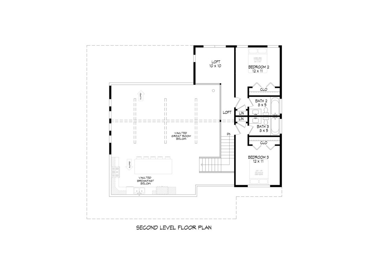 Secondary Image - Country House Plan - Cypress Lake 40240 - 2nd Floor Plan