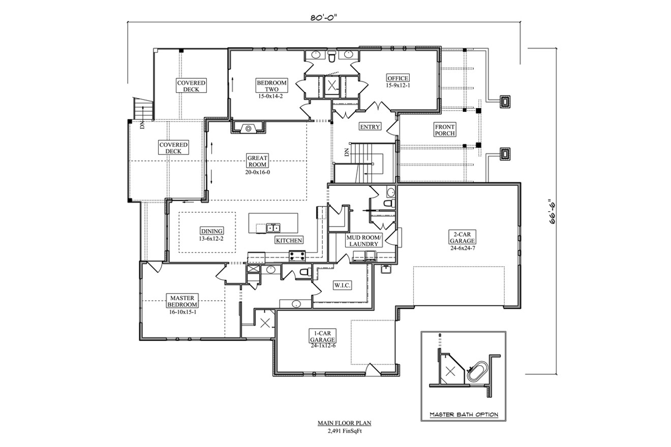 European House Plan - Sandpiper 40331 - 1st Floor Plan