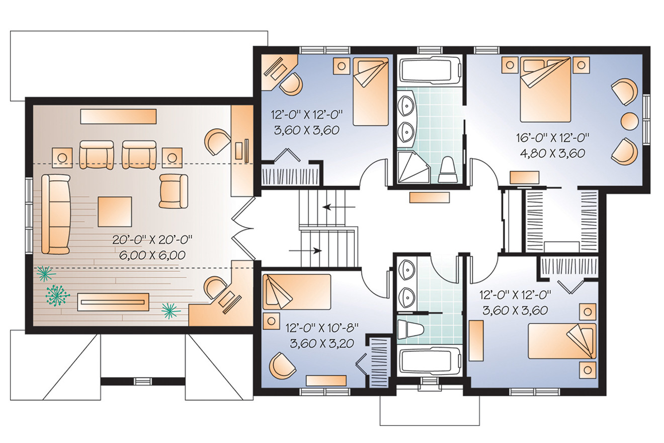 Country House Plan - Gloria 40407 - 2nd Floor Plan