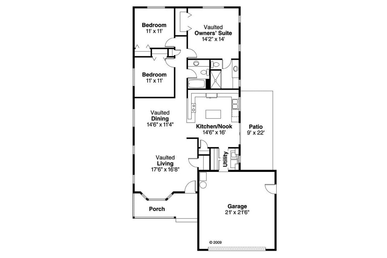 Traditional House Plan - Waverly 40419 - 1st Floor Plan