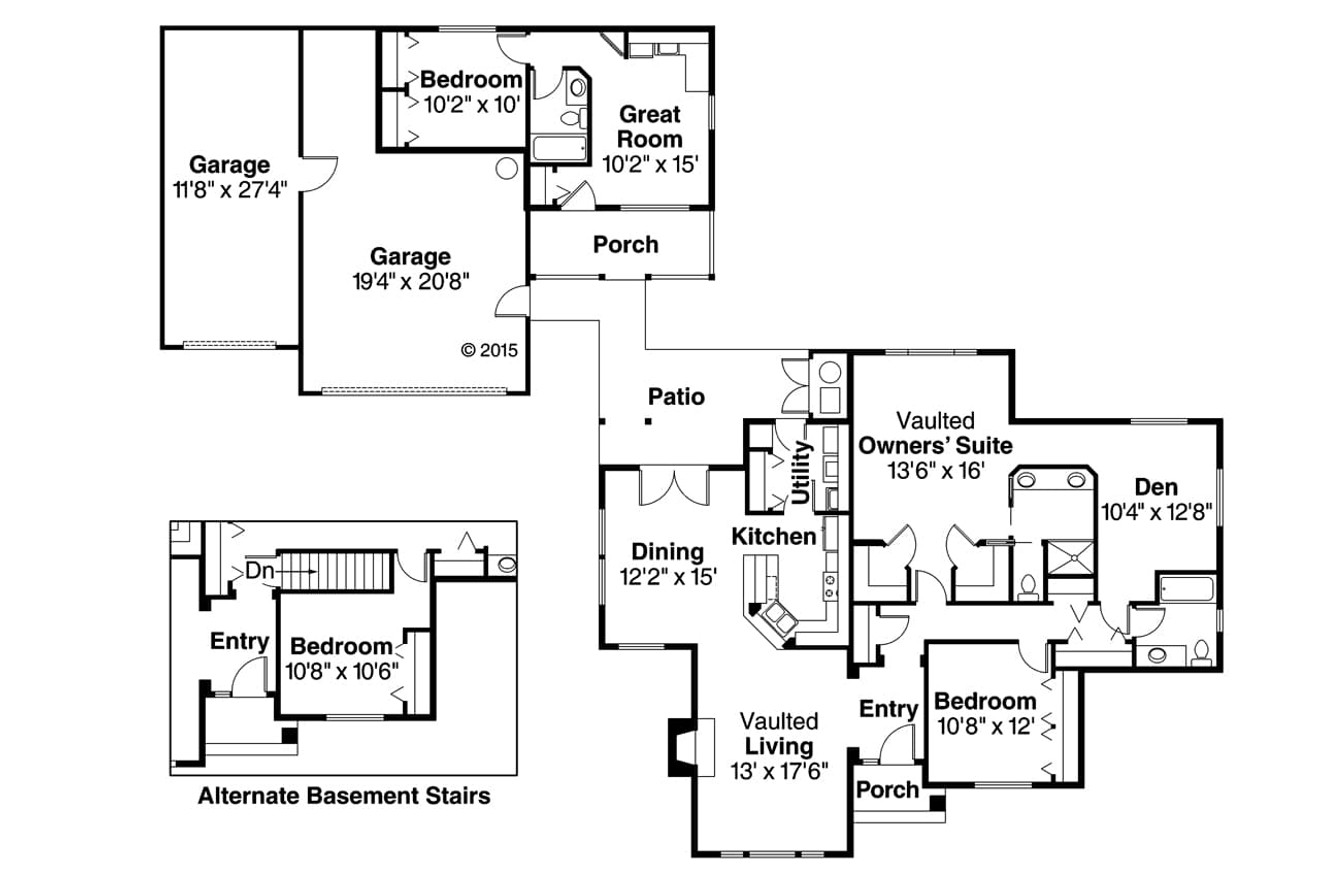 Ranch House Plan - Kingsley 40833 - 1st Floor Plan