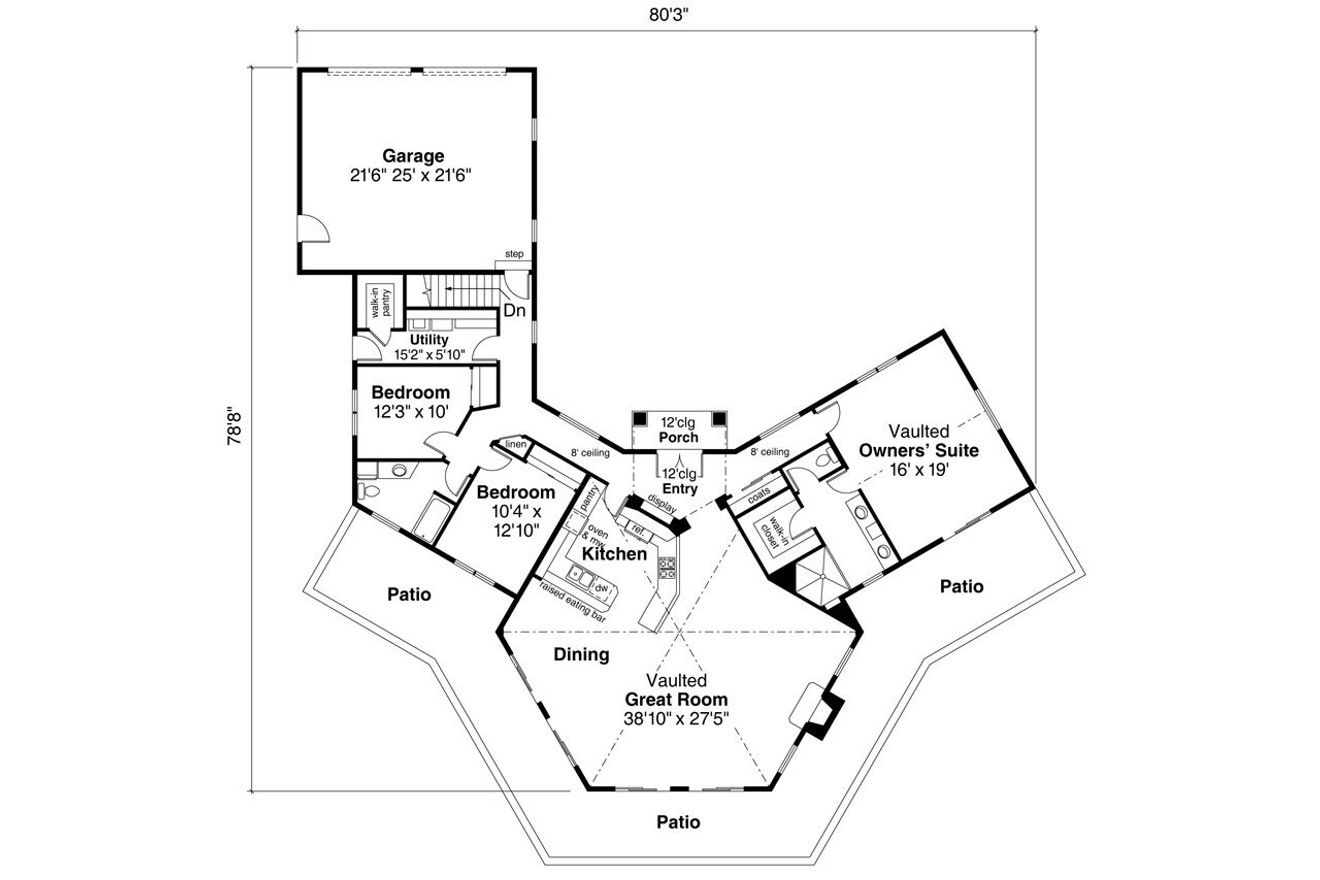 Mediterranean House Plan - Rosabella 41054 - 1st Floor Plan