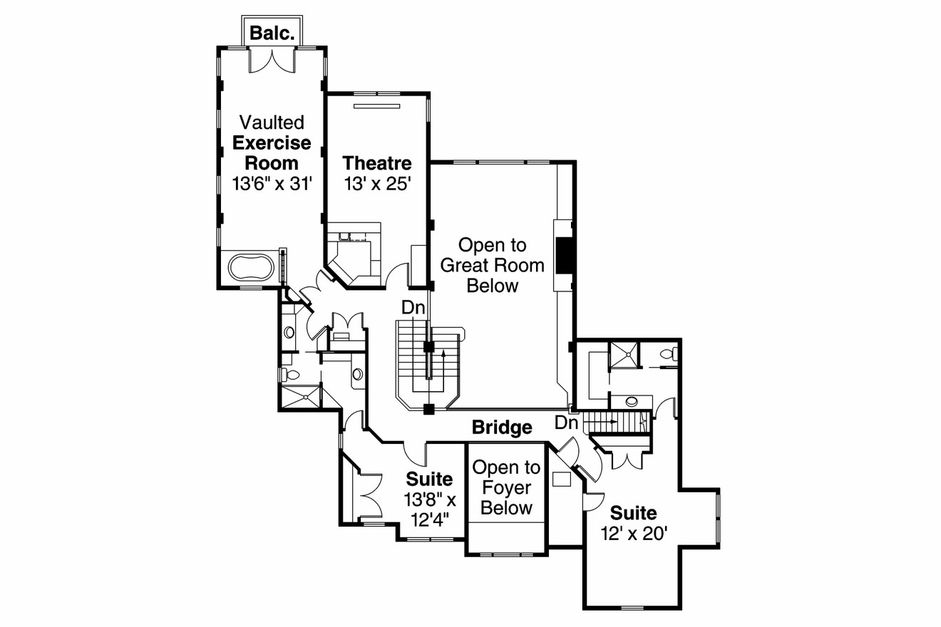 Secondary Image - Craftsman House Plan - Breckenridge 41278 - 2nd Floor Plan