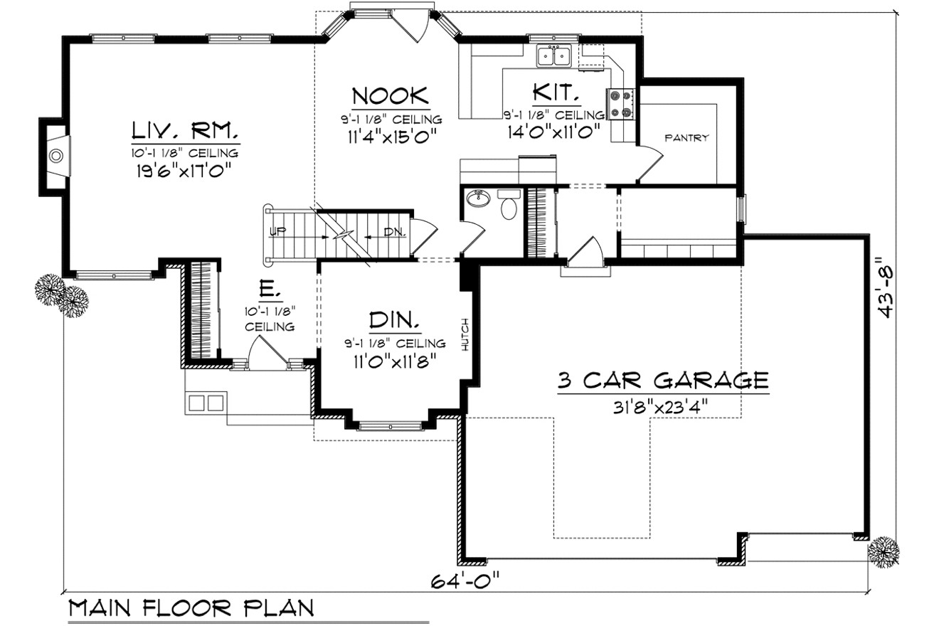 Traditional House Plan - 41350 - 1st Floor Plan
