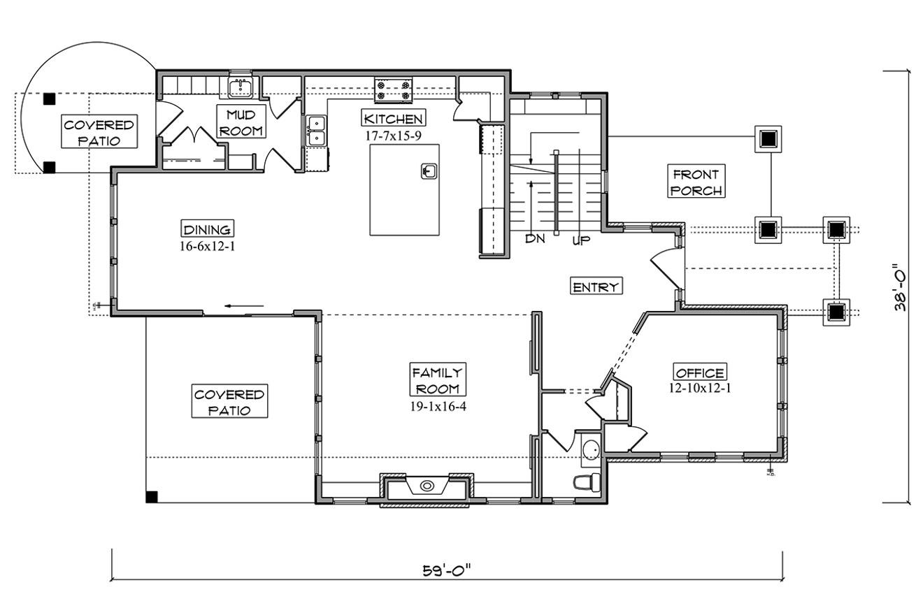 Craftsman House Plan - Eastlake 41431 - 1st Floor Plan