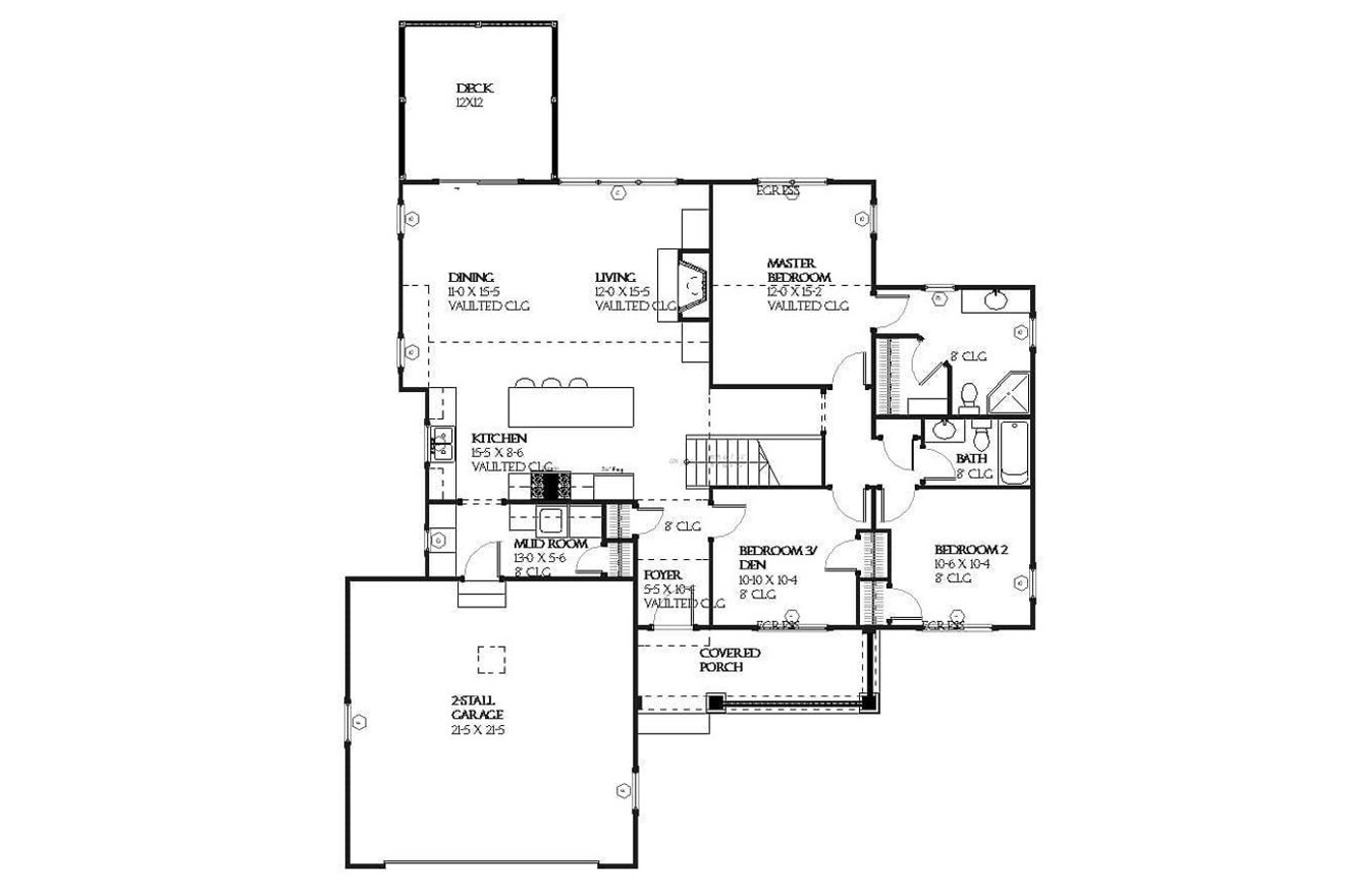 Traditional House Plan - Juniper 41492 - 1st Floor Plan