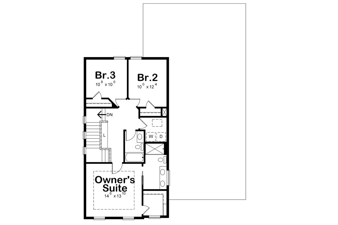 Secondary Image - Traditional House Plan - Westerly Cottage 41646 - 2nd Floor Plan