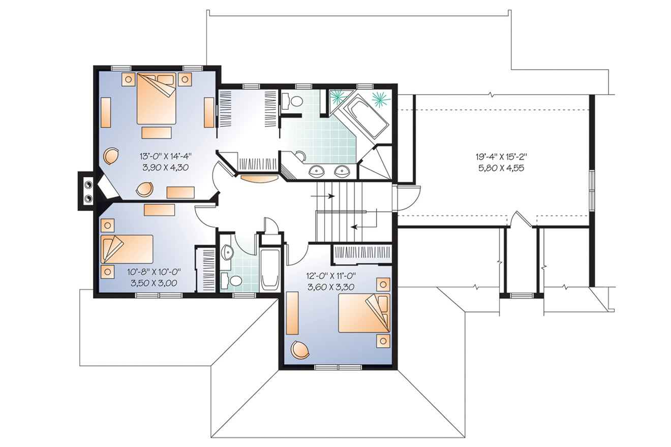 Country House Plan - Ridgewood 3 41658 - 2nd Floor Plan