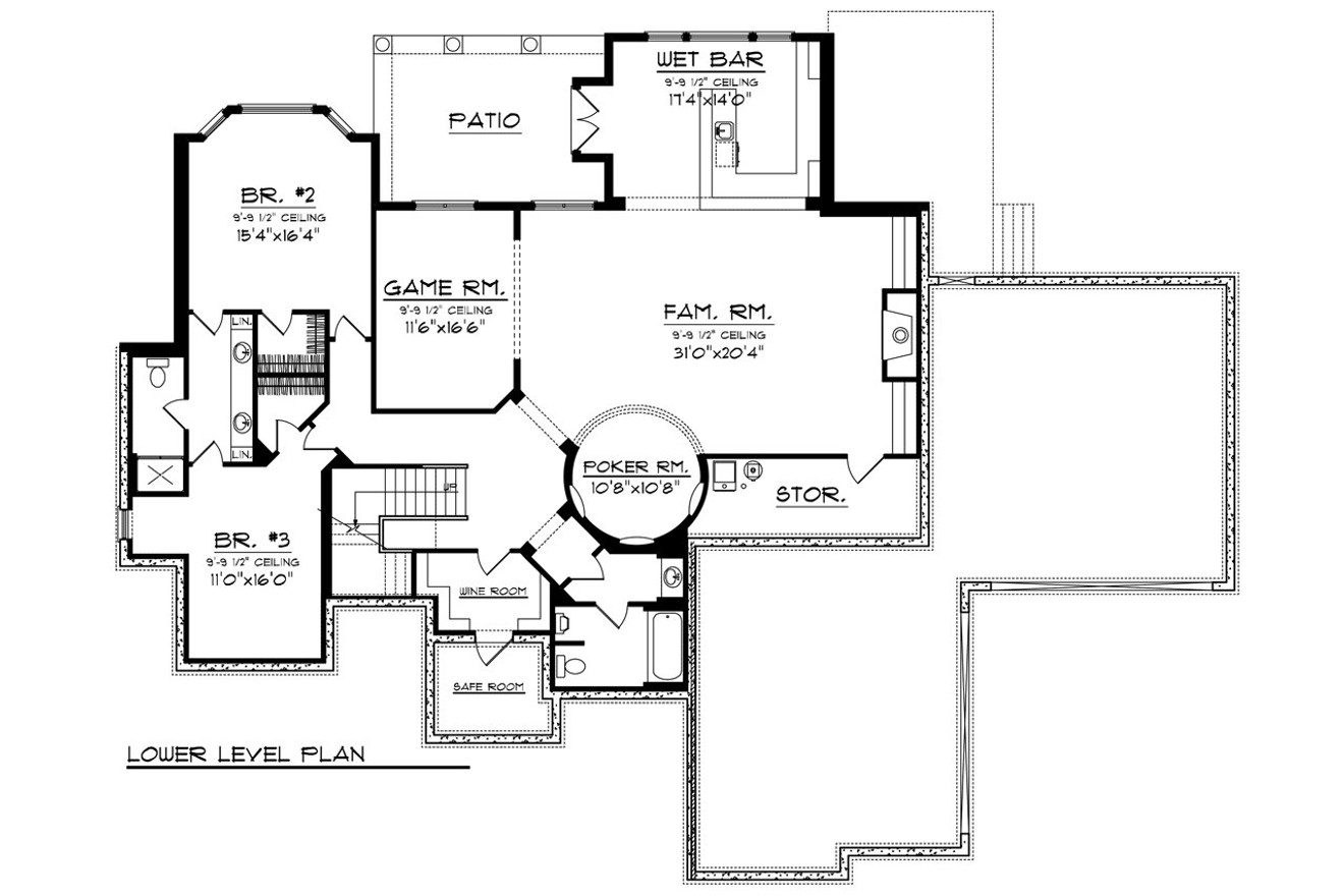 Secondary Image - Tuscan House Plan - 41684 - Basement Floor Plan