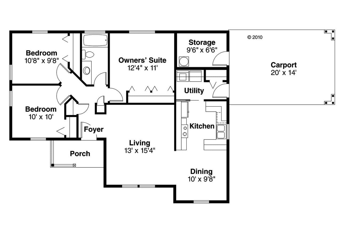 Traditional House Plan - Mattson 41822 - 1st Floor Plan
