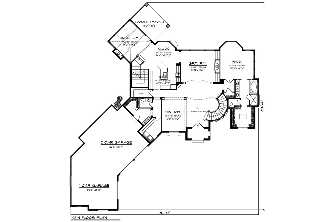 European House Plan - 41840 - 1st Floor Plan