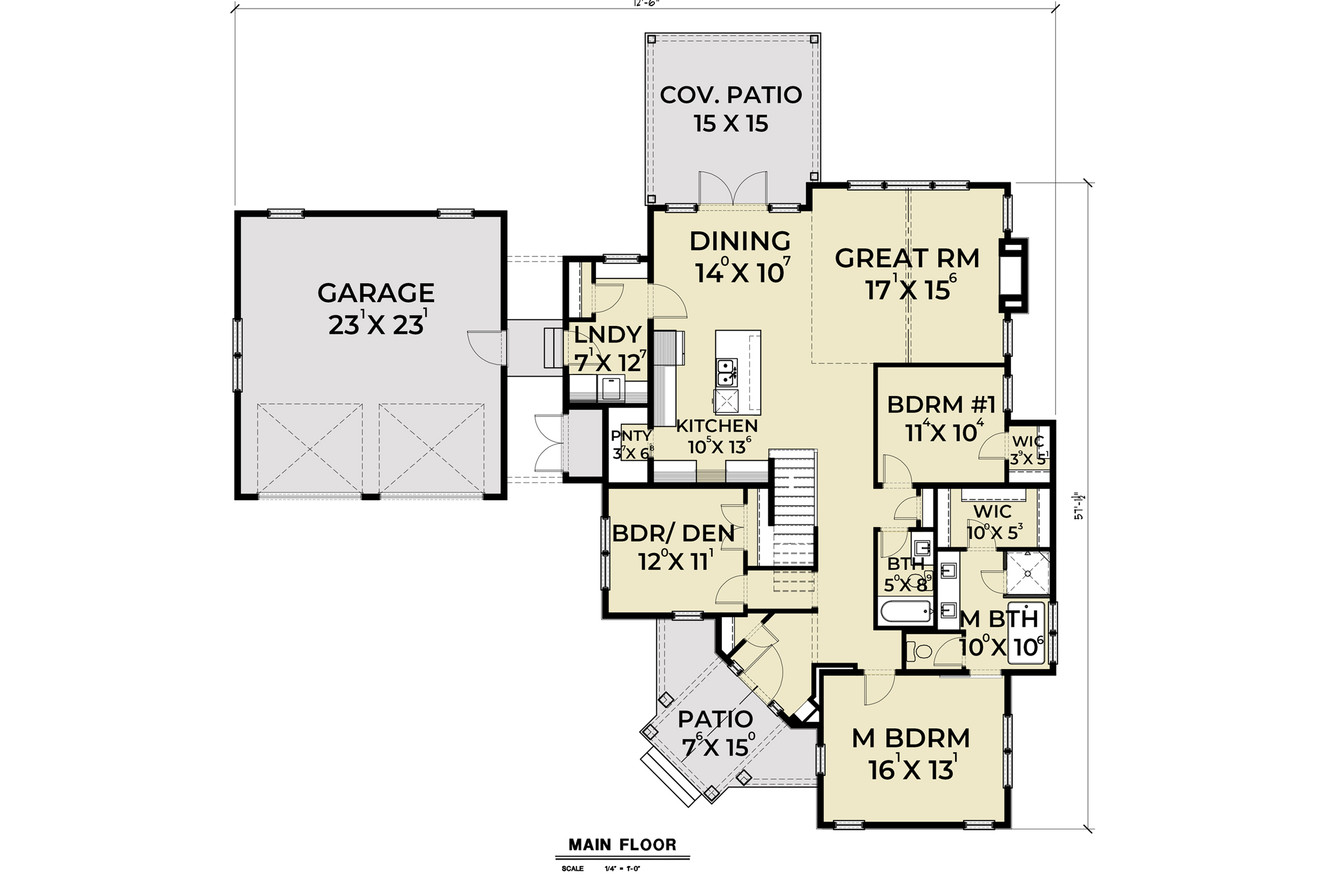 Farmhouse House Plan - 41881 - 1st Floor Plan