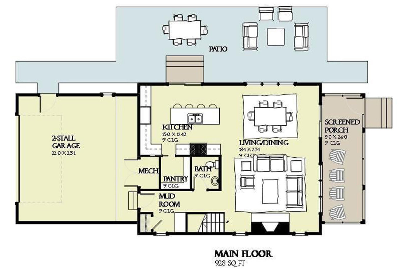 Cottage House Plan - Montego 42079 - 1st Floor Plan