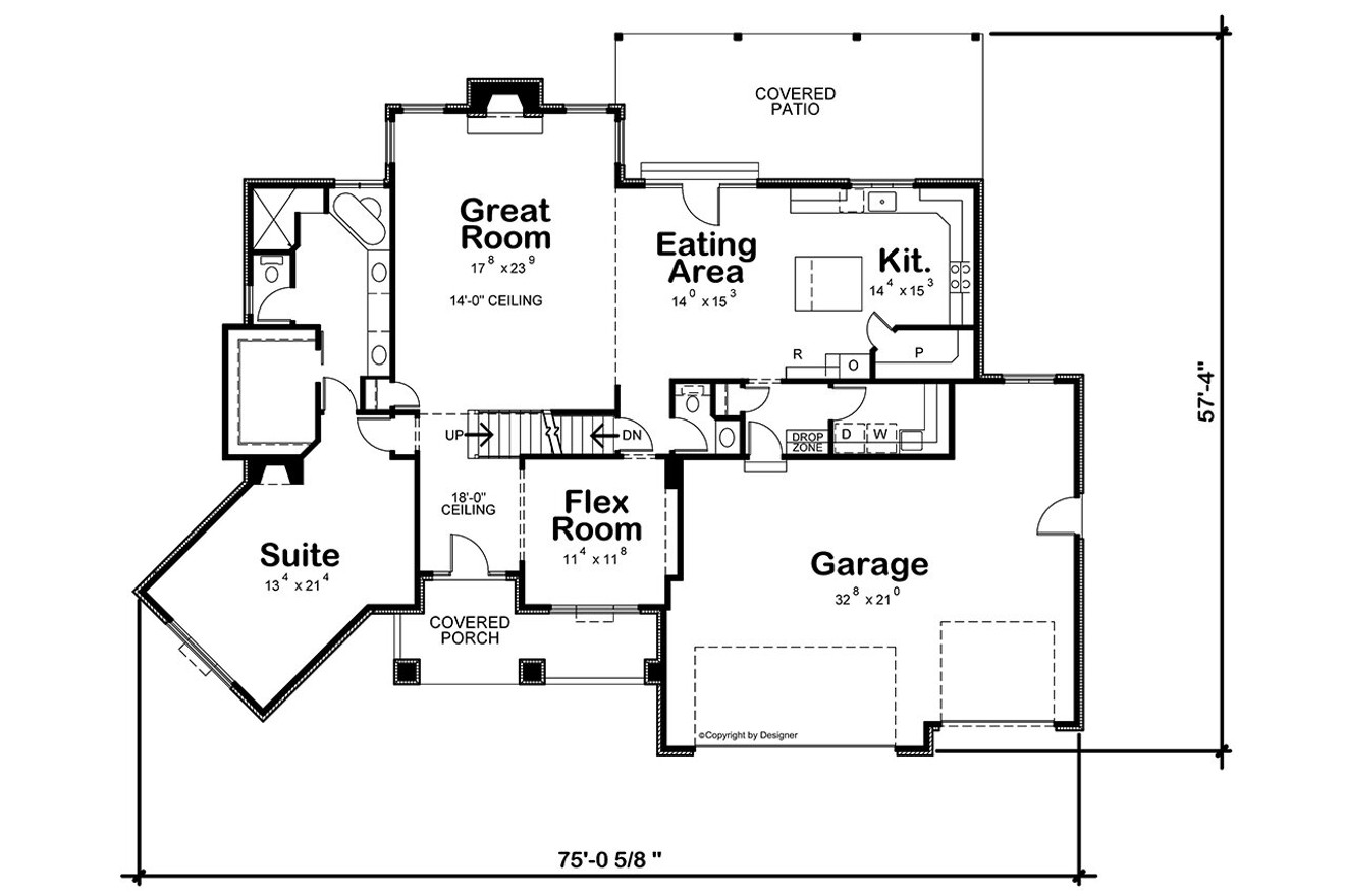 Craftsman House Plan - Flockhart Pointe 42433 - 1st Floor Plan