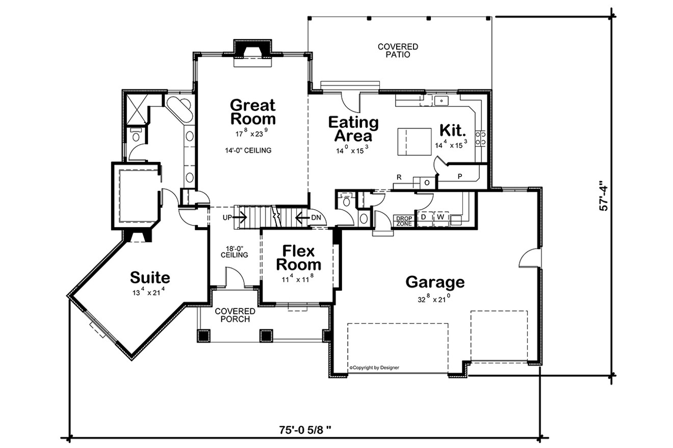 Craftsman House Plan - Flockhart Pointe 42433 - 1st Floor Plan