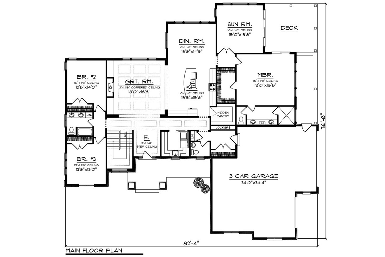 Prairie House Plan - 42780 - 1st Floor Plan