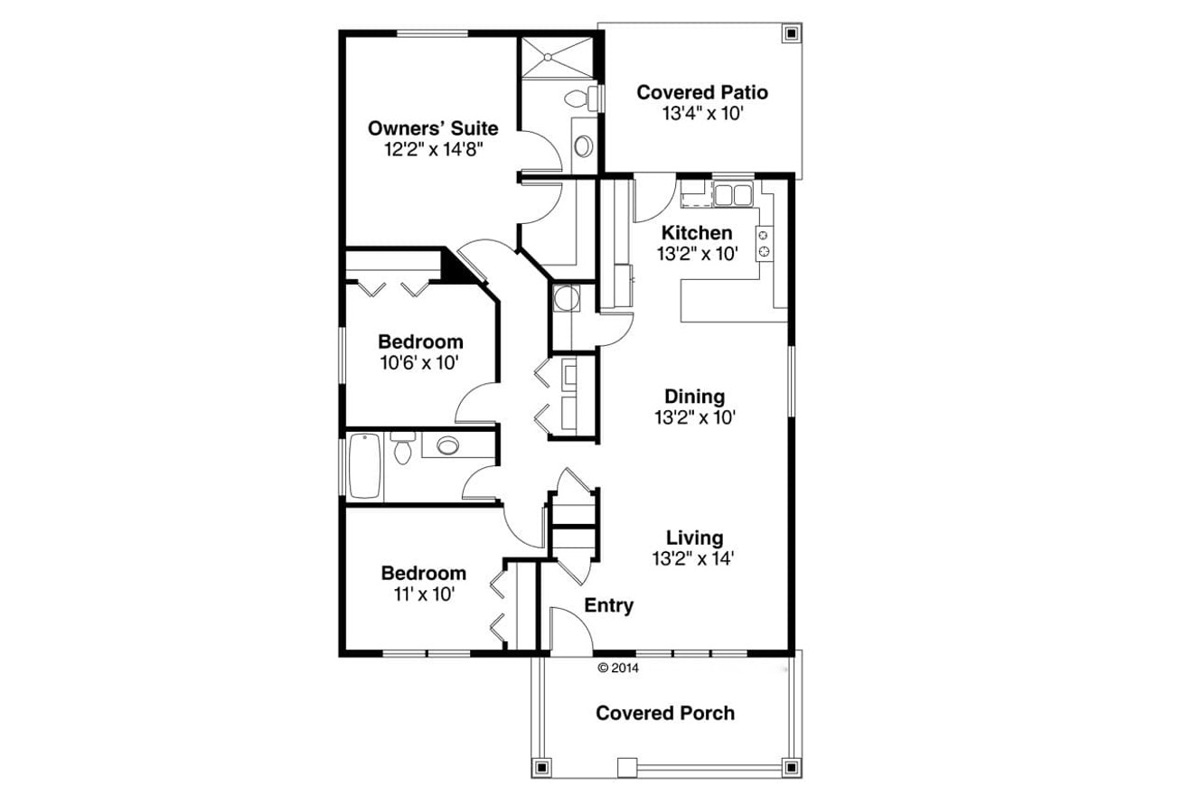 Cottage House Plan - Morrison 42927 - 1st Floor Plan