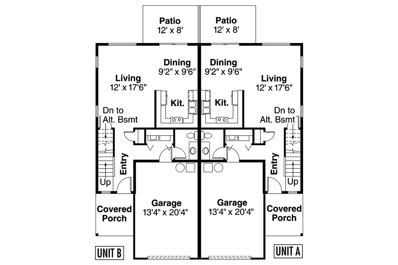 Contemporary House Plan - Bergen 42933 - 1st Floor Plan