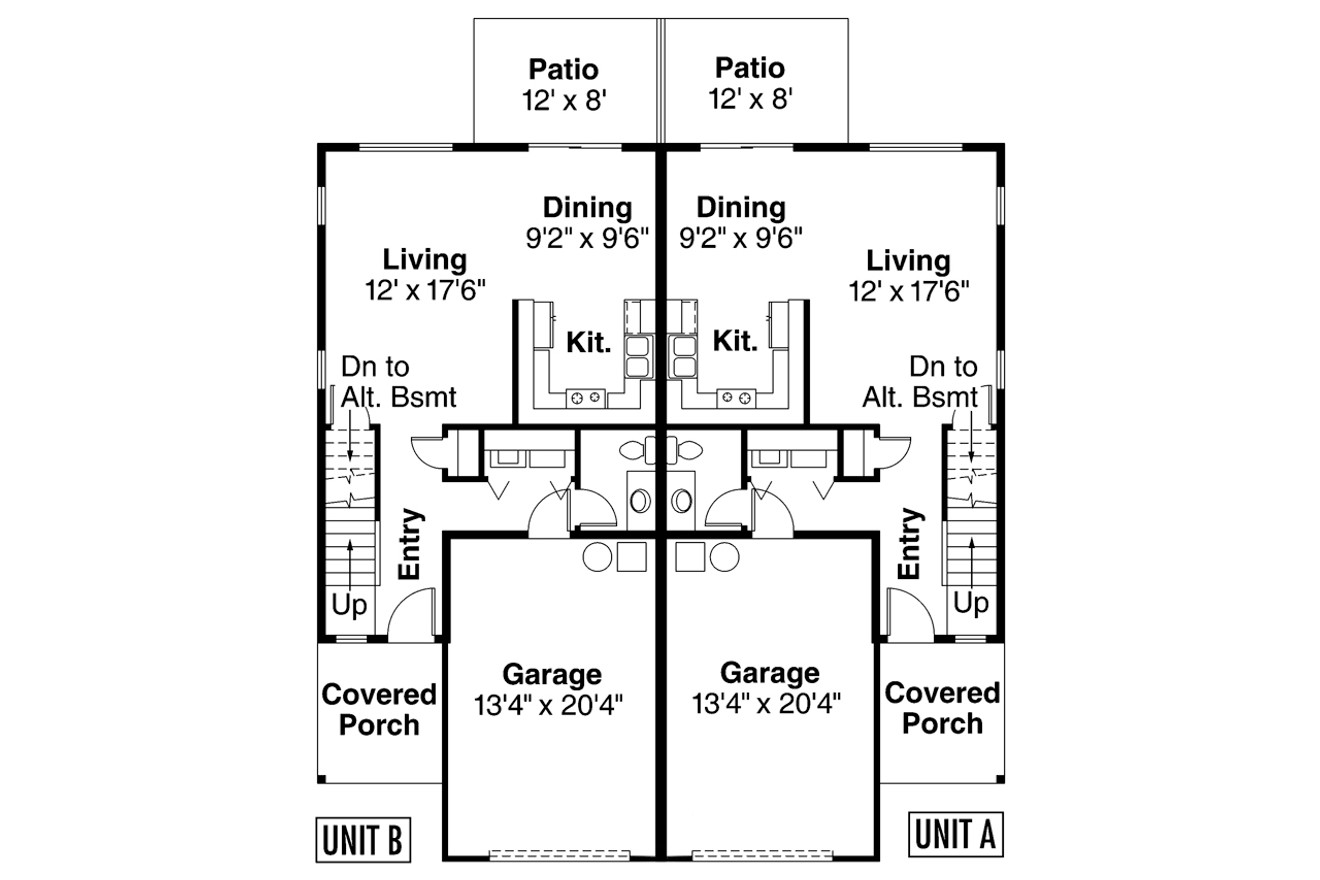 Contemporary House Plan - Bergen 42933 - 1st Floor Plan