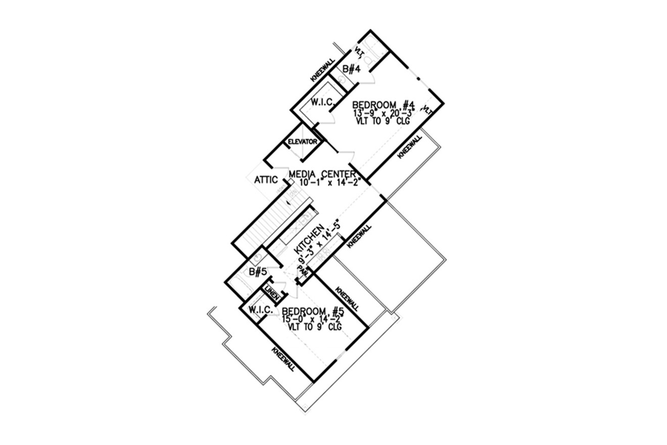 Secondary Image - Craftsman House Plan - Tiger Creek Cottage E 42988 - 2nd Floor Plan