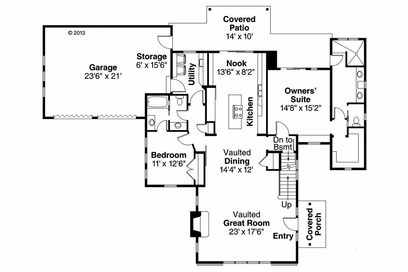 Modern House Plan - Fairheart 43077 - 1st Floor Plan