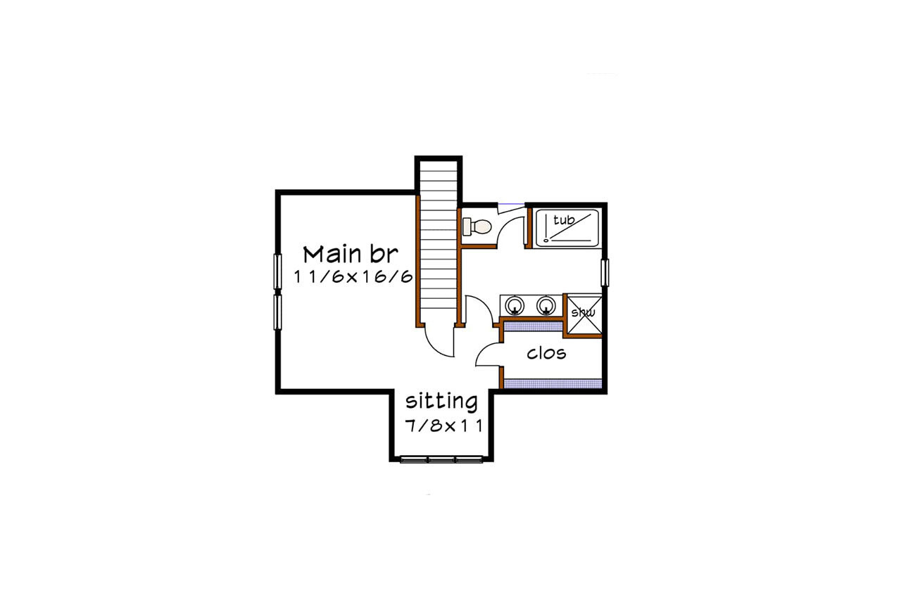 Bungalow House Plan - 43227 - 2nd Floor Plan