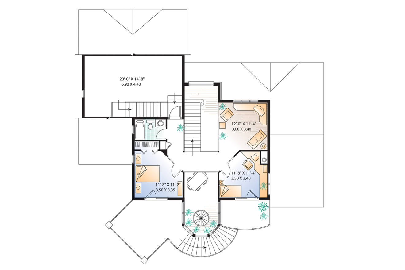 Country House Plan - The Wind Song 2 43344 - 2nd Floor Plan