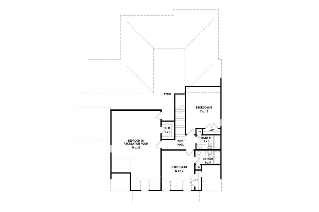 Secondary Image - Country House Plan - 43413 - 2nd Floor Plan