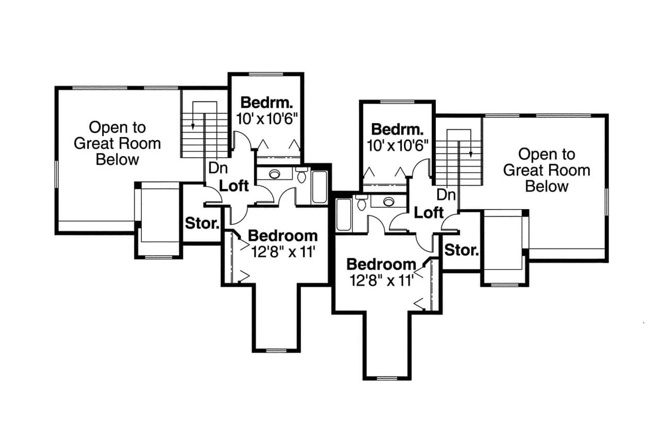 Secondary Image - Country House Plan - Kirkwood 43443 - 2nd Floor Plan