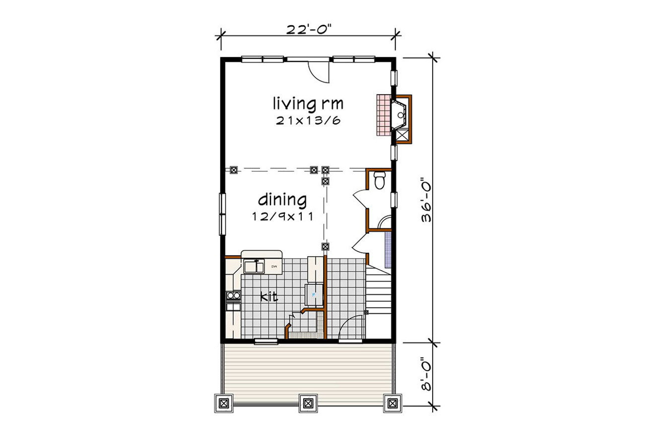 Craftsman House Plan - 43589 - 1st Floor Plan