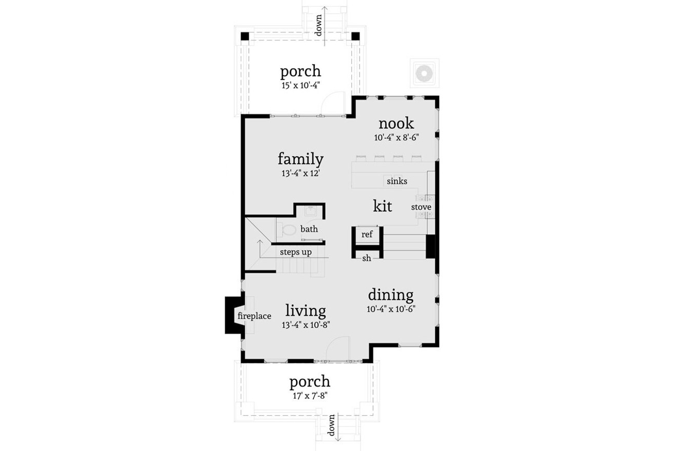 Craftsman House Plan - Ozark 43653 - 1st Floor Plan