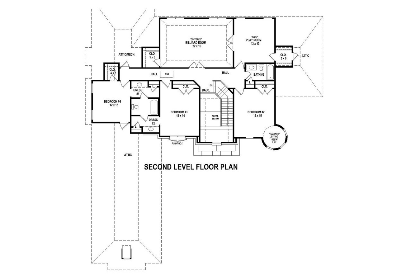 Secondary Image - European House Plan - 43680 - 2nd Floor Plan