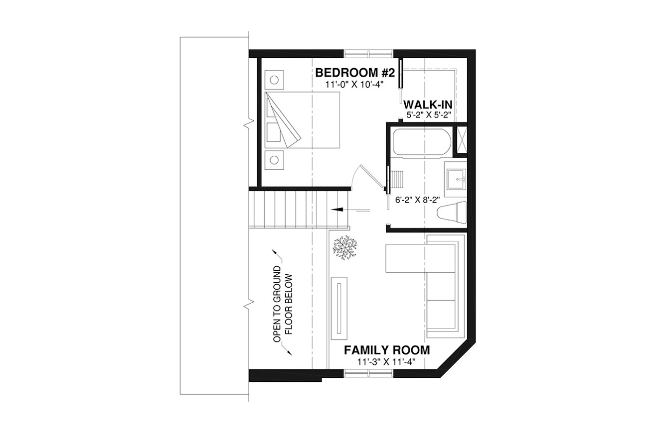 Secondary Image - A-Frame House Plan - The Woodlette 1 43724 - 2nd Floor Plan