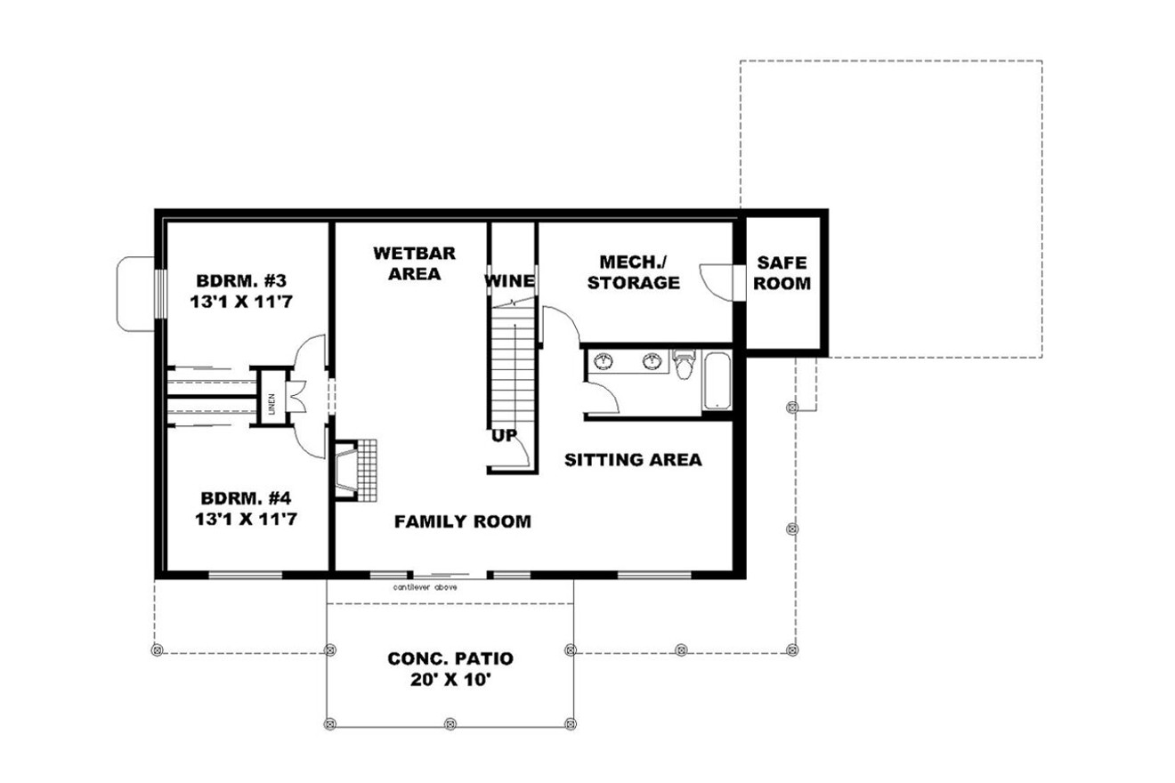 Secondary Image - Craftsman House Plan - 43824 - 2nd Floor Plan
