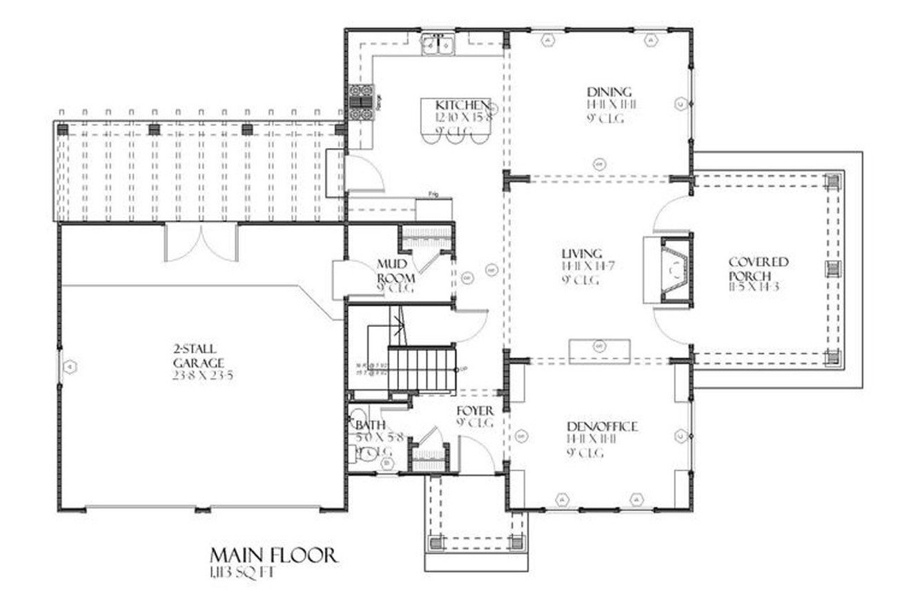 Craftsman House Plan - Sylvan 43935 - 1st Floor Plan