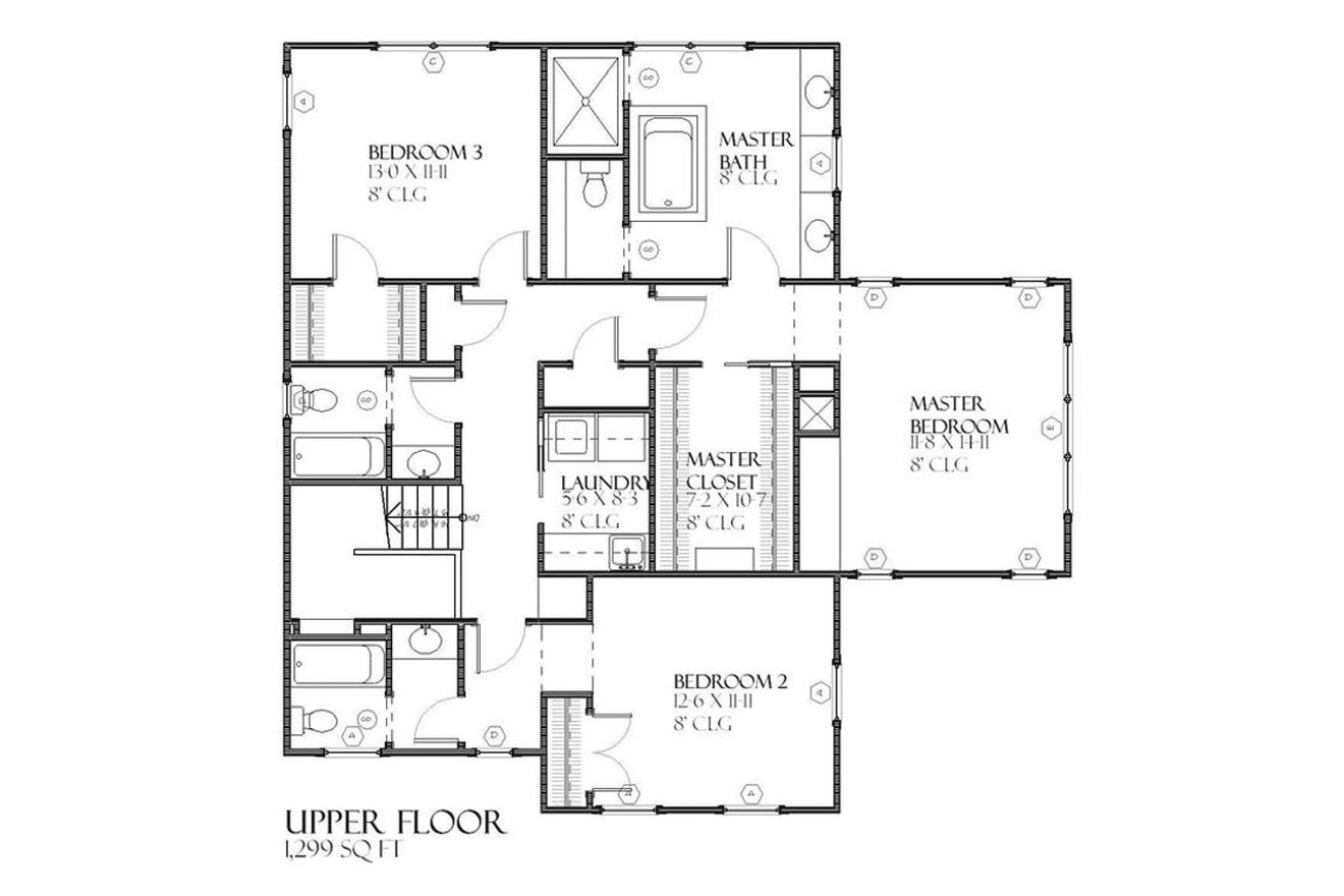 Secondary Image - Craftsman House Plan - Sylvan 43935 - 2nd Floor Plan
