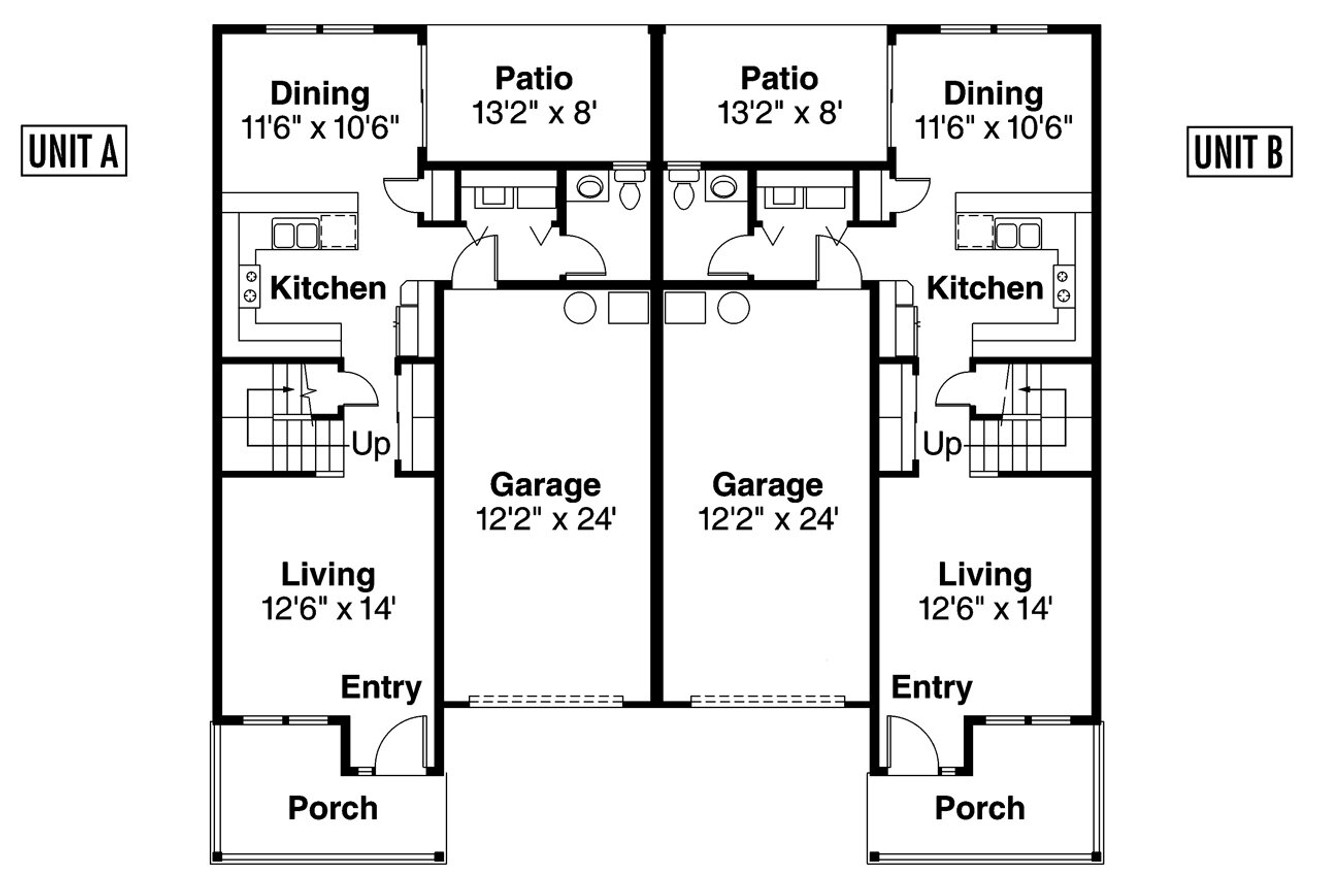 Craftsman House Plan - Cartersville 43969 - 1st Floor Plan