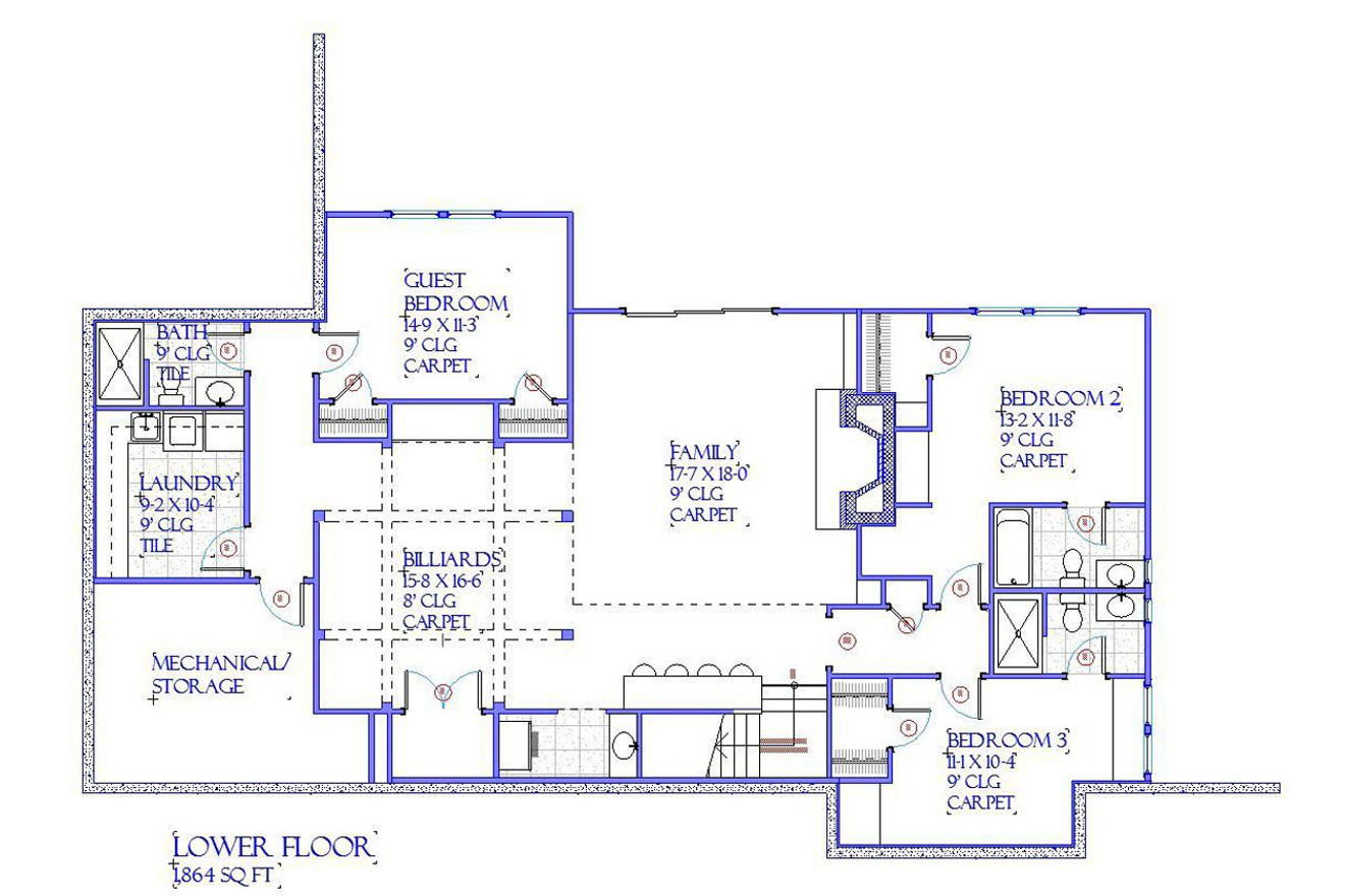 Secondary Image - Modern House Plan - Burwood 44078 - Basement Floor Plan